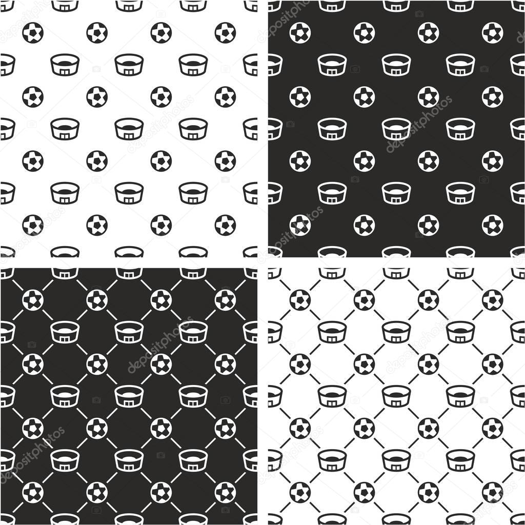 Soccer or Football Stadium Big & Small Seamless Pattern Set