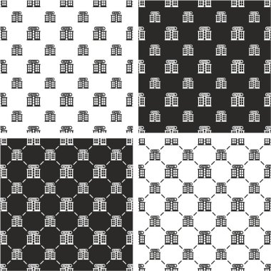 Vintage tarzı otel büyük ve küçük Dikişsiz desen Set