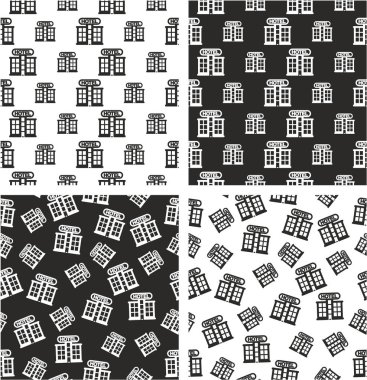 Vintage tarzı otel büyük ve küçük hizalanmış ve rasgele Seamless modeli küme