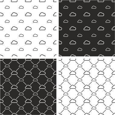 Weaather tahmin bulut büyük ve küçük Dikişsiz desen Set