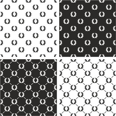 Zeytin dalı Dikişsiz desen kümesinin çelenk