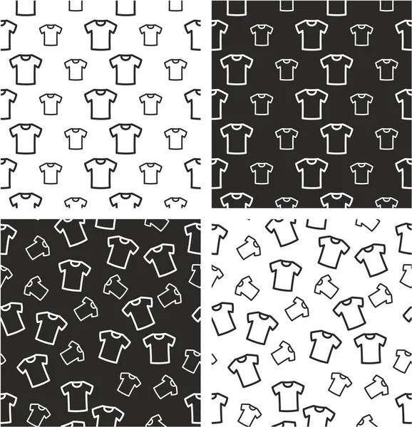 T-shirt branca Big & Pequeno Alinhado & Conjunto de padrão sem costura aleatória — Vetor de Stock