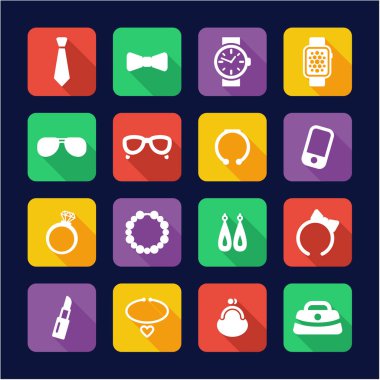 Accessories Icons Flat Design clipart