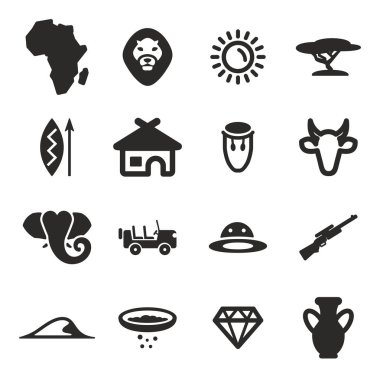 Afrika simgeler siyah ve beyaz