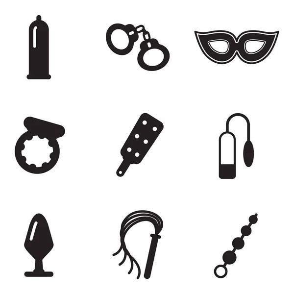 Adult Sex Toys Icons — Stock Vector