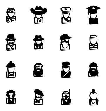 2 serbest el dolgu avatar Icons Set