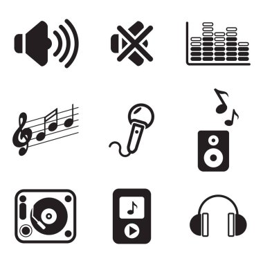 Ses simgeler siyah ve beyaz
