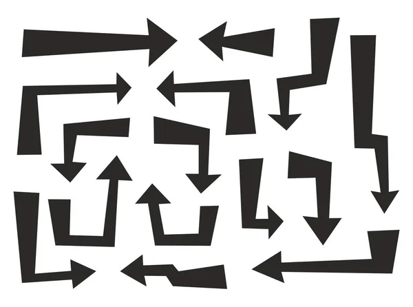 Pijlen pictogrammen zwart & wit — Stockvector