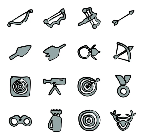 Иконы стрельбы из лука Freehand 2 Color — стоковый вектор