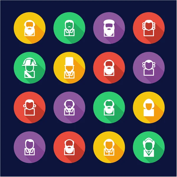 Lingkaran Rancangan Datar Gambar Bersejarah Avatar Icons Stok Vektor Bebas Royalti