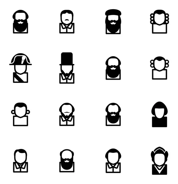 Gambar Bersejarah Avatar Icons Stok Vektor