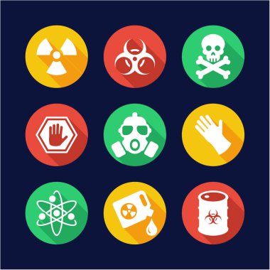 Biohazard simgeler düz tasarım daire