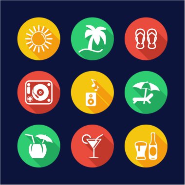Beach Bar simgeleri tasarım daire daire