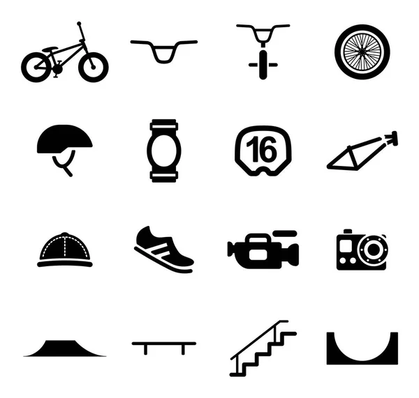 BMX иконки черный & белый — стоковый вектор