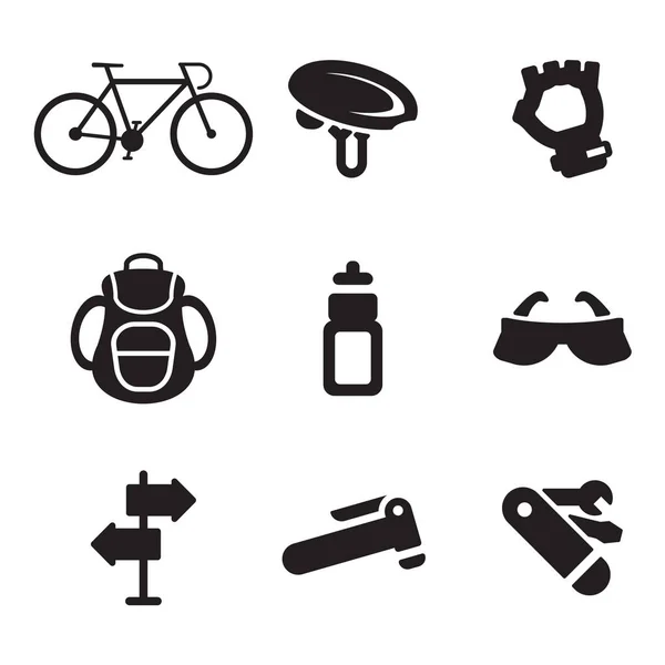 Icônes de vélo Noir & Blanc — Image vectorielle
