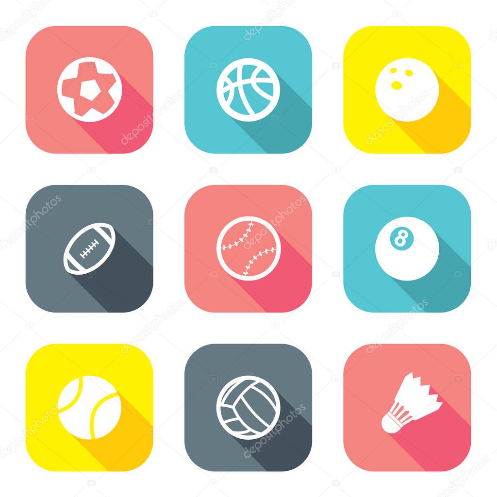 Ball Icons Flat Design