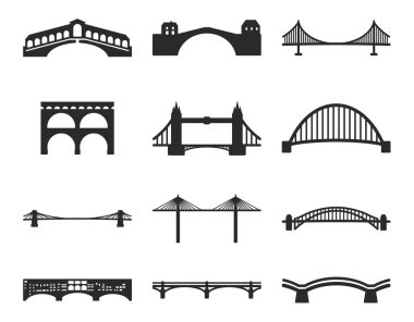 Bridge Icons Black & White clipart