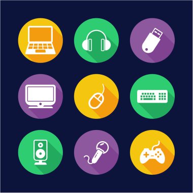 Bilgisayar simgeleri düz tasarım daire