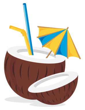 Hindistan cevizi-illüstrasyon içmek