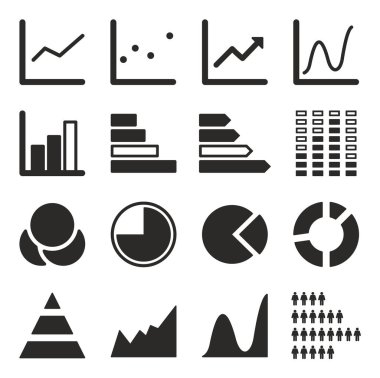 Grafik simgeler siyah ve beyaz