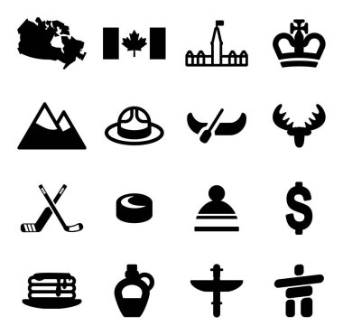 Canada Icons Black & White clipart