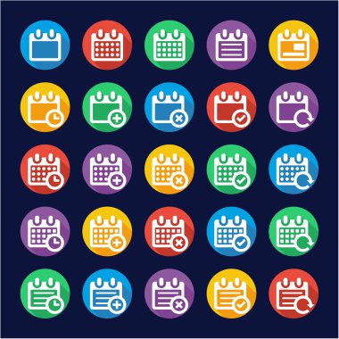 Takvim simgeler düz tasarım daire