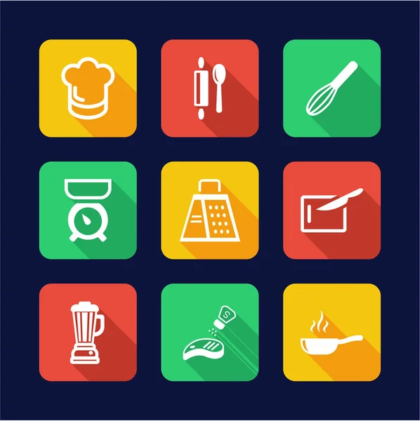 Cooking Icons Flat Design — Stock Vector