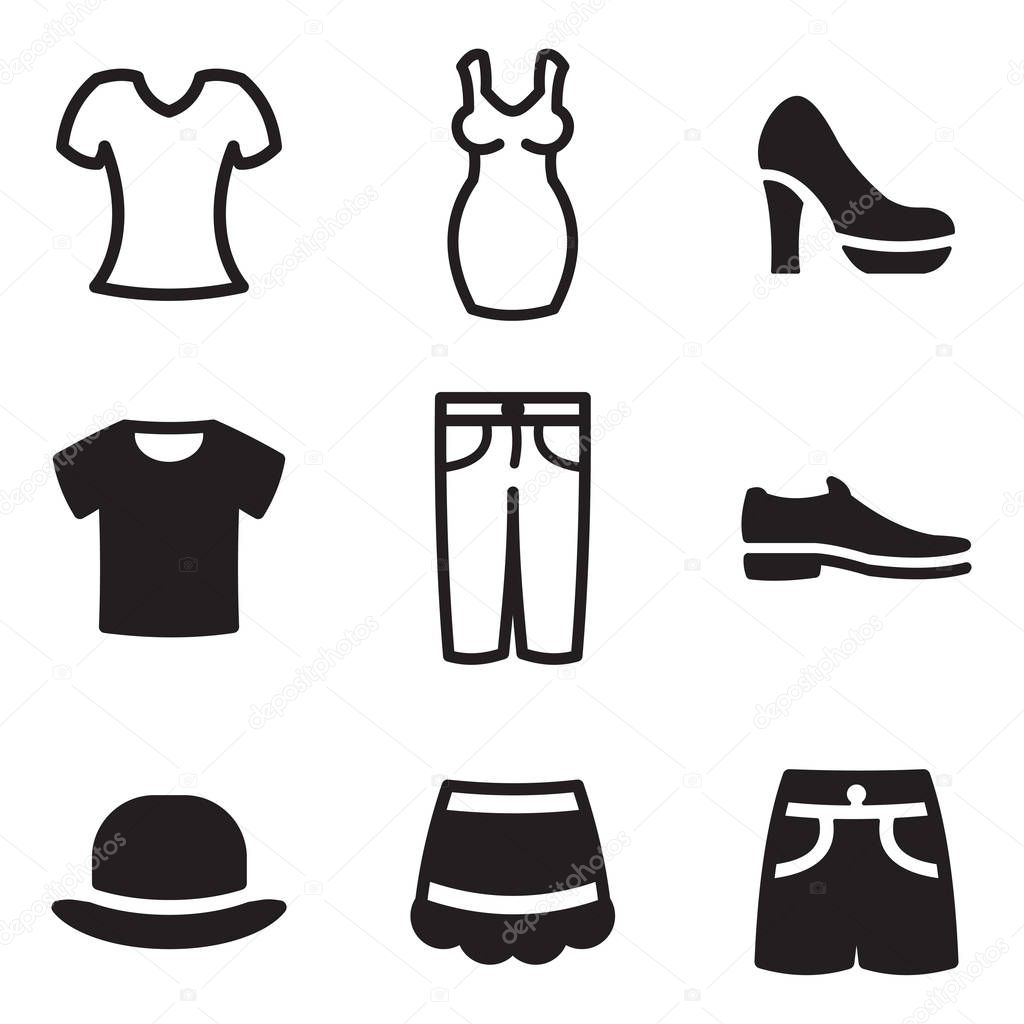 Clothing Icons Black & White