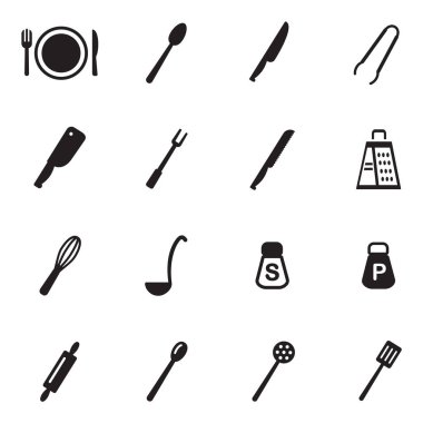 Akşam yemeği Icons Set