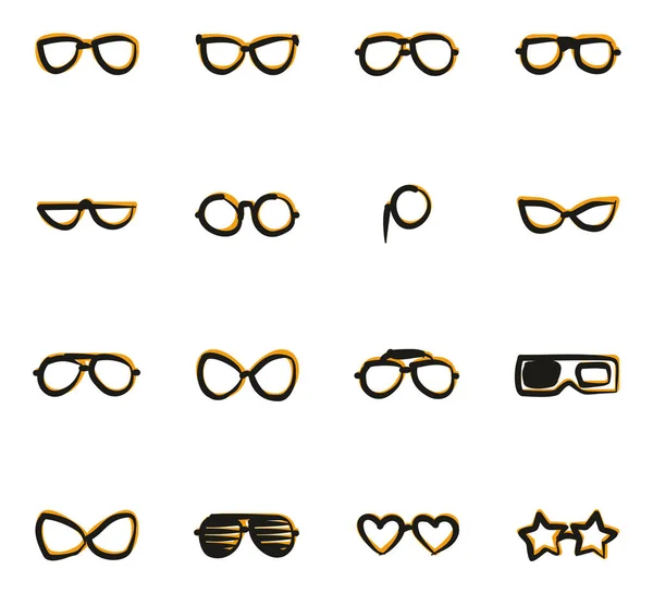 Gafas Graduadas Iconos Freehand 2 Color — Archivo Imágenes Vectoriales