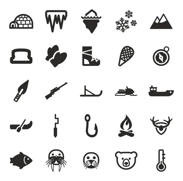 Eskimo icons schwarz / weiß — Stockvektor