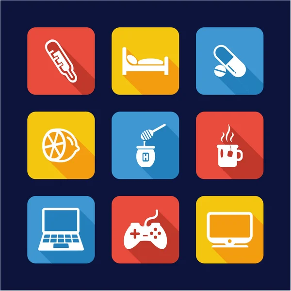 Imágenes: iconos enfermos | iconos de enfermos — Vector de stock