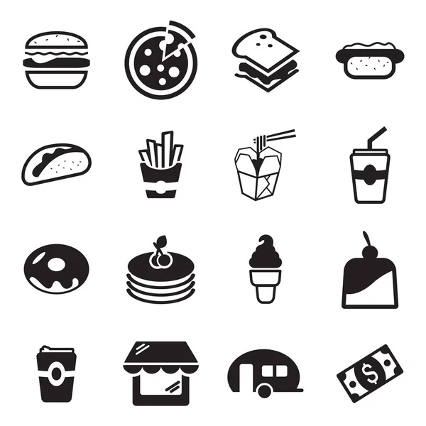Icone del ristorante fast food — Vettoriale Stock