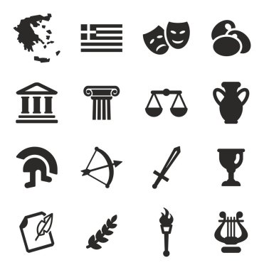 Yunanistan simgeler siyah ve beyaz