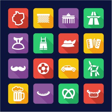 Almanya simgeler düz tasarım