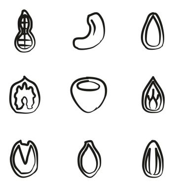 Sağlıklı aperatifler simgeler serbest