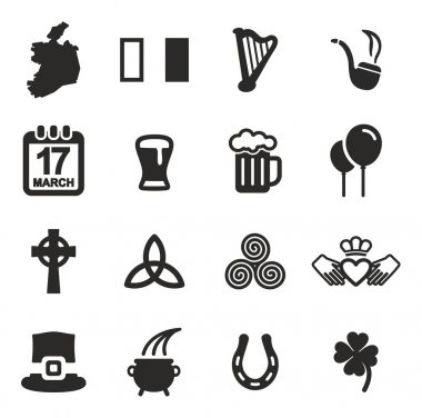 İrlanda simgeler siyah ve beyaz