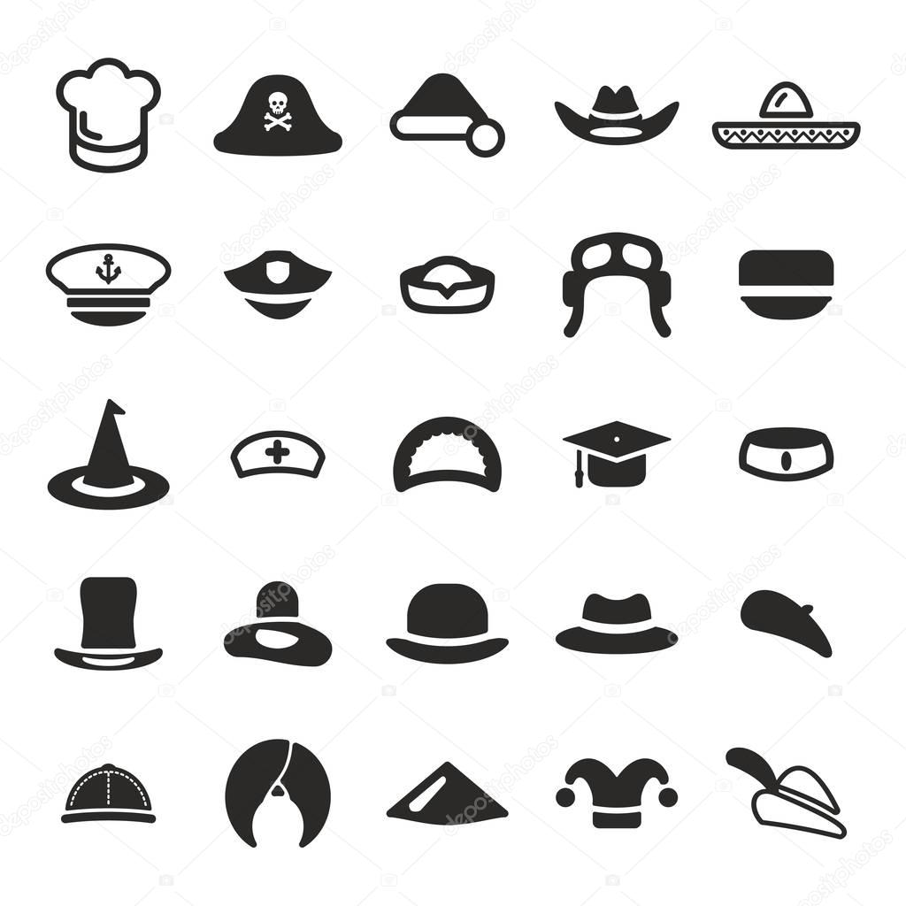 Hat Icons Black & White