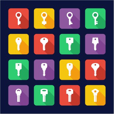 Anahtarları simgeler düz tasarım