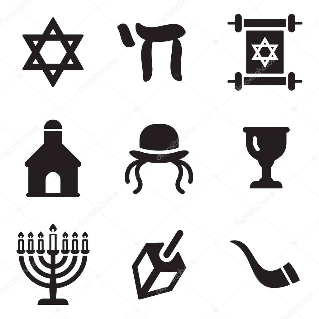 Judaism Icons Black & White