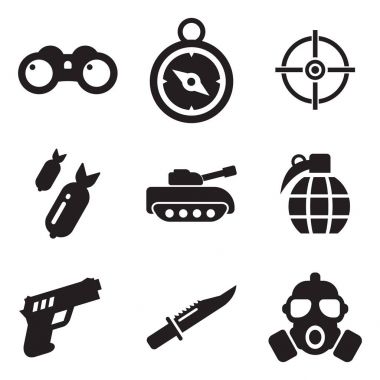 Askeri simgeler siyah ve beyaz