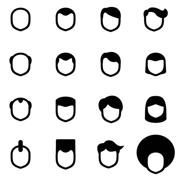 Iconos de corte de pelo masculino — Vector de stock