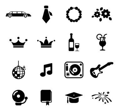 Balo simgeler siyah ve beyaz