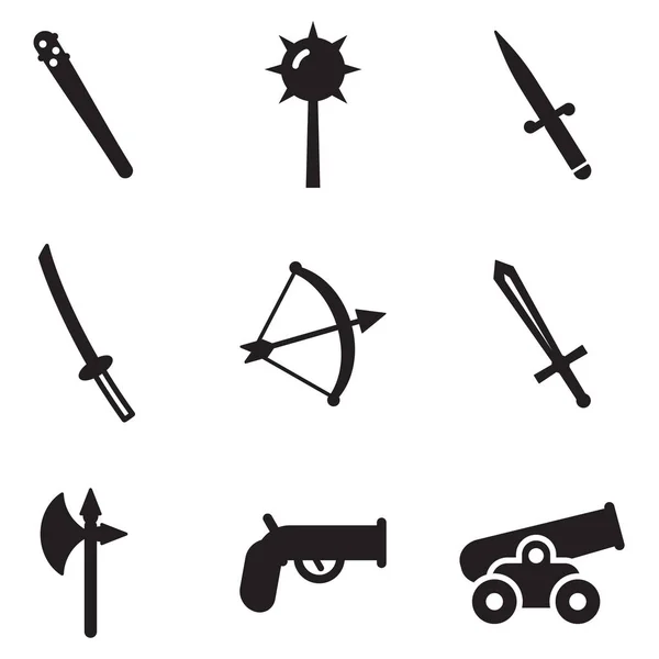 Iconos de armas antiguas — Vector de stock