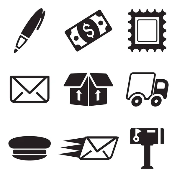 Post office-pictogrammen — Stockvector
