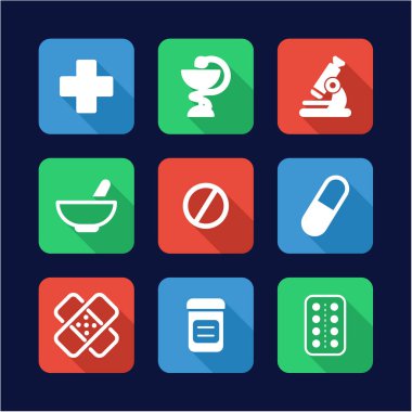 Pharmacy Icons Flat Design clipart