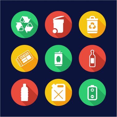 Recycleing simgeler siyah ve beyaz