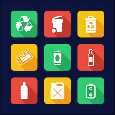 Recycleing simgeler siyah ve beyaz