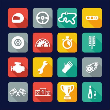 Yarış simgeler düz tasarım