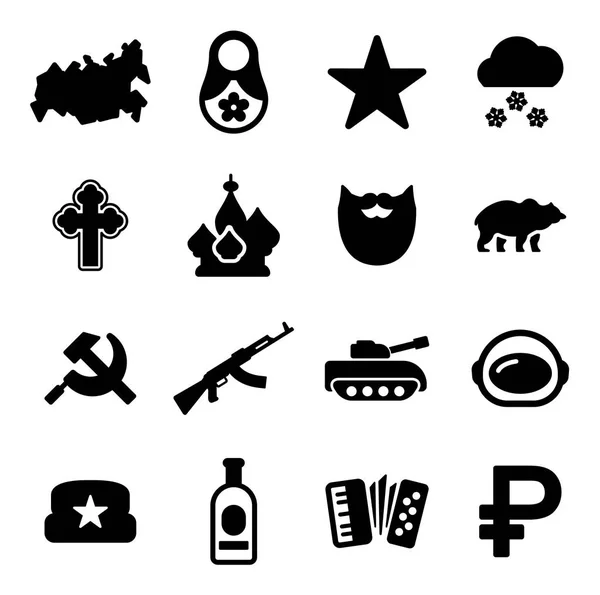 Russie icônes noir et blanc — Image vectorielle